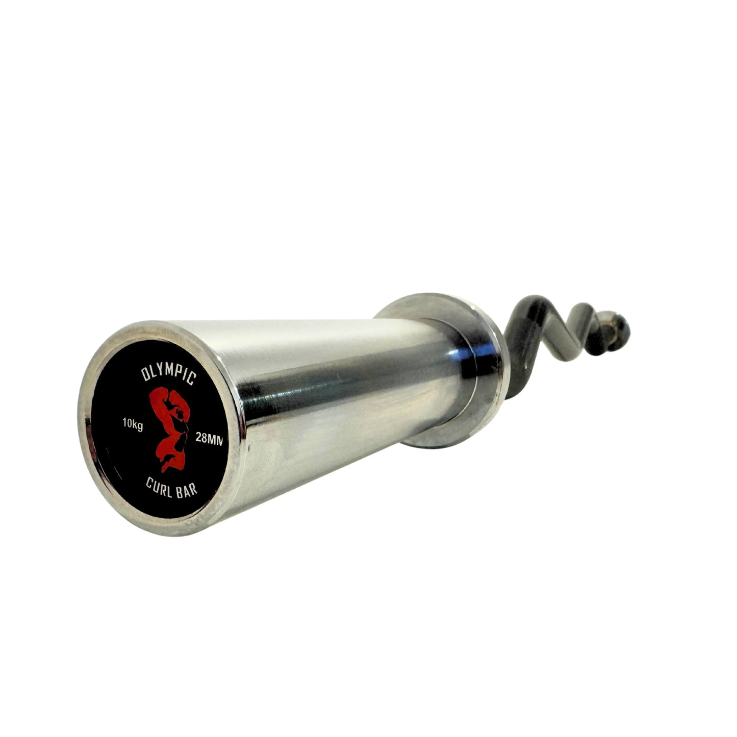 Black handle EZ Curl Bar with Chrome sleeves on a white background.