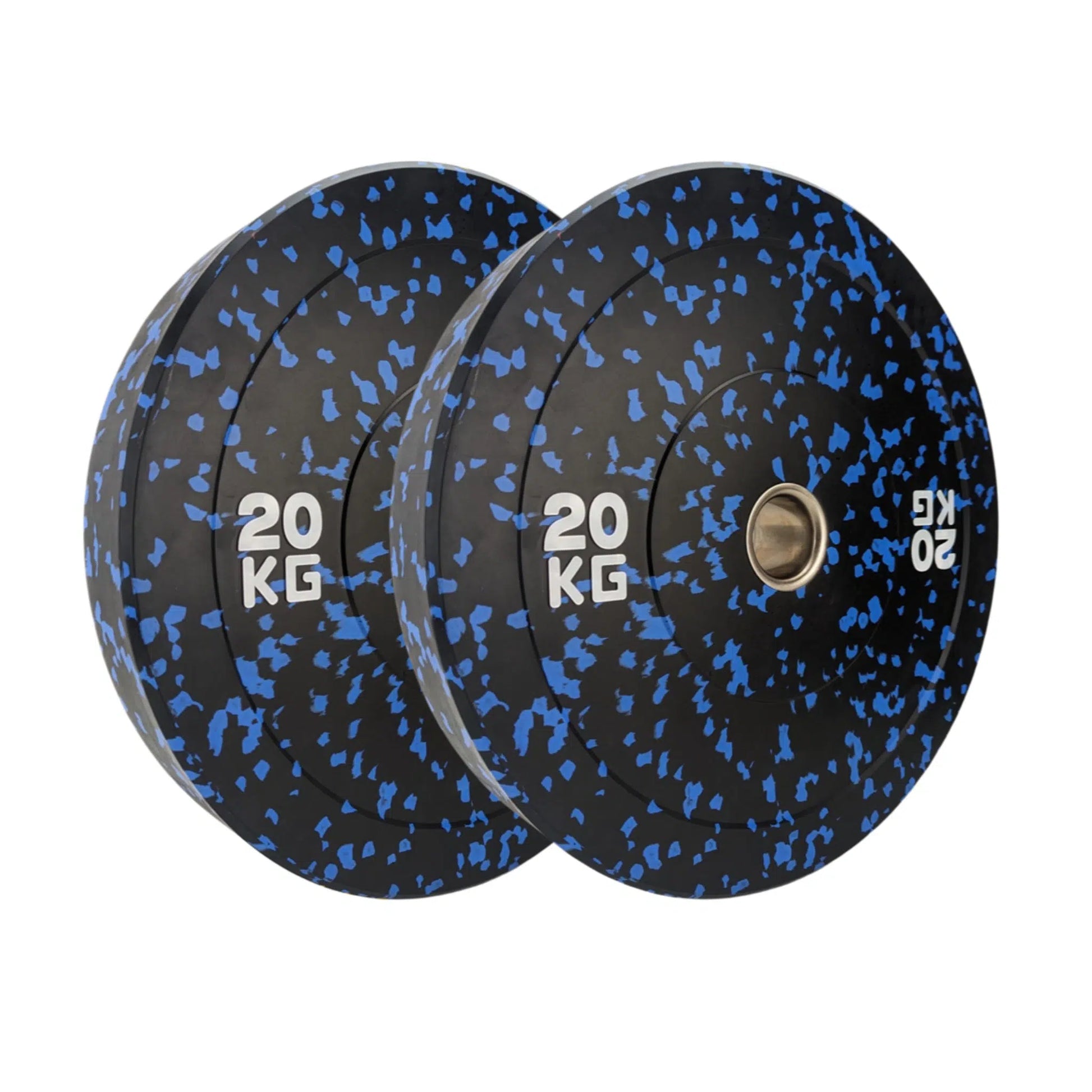 photo of  a pair of 20kg colour flecked bumper plates
