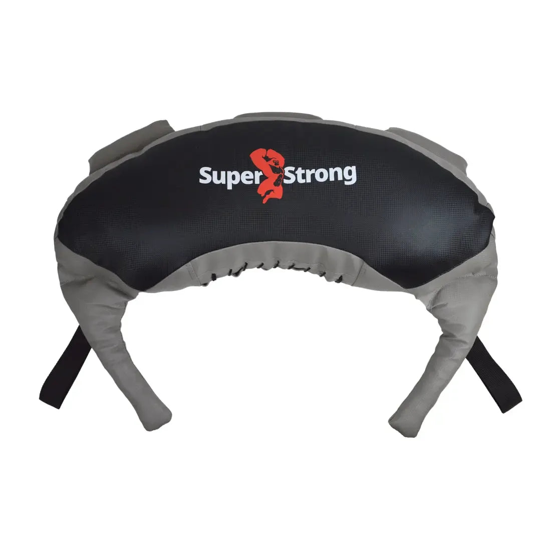 Image of a SuperStrong black and grey Bulgarian bag on a white background.