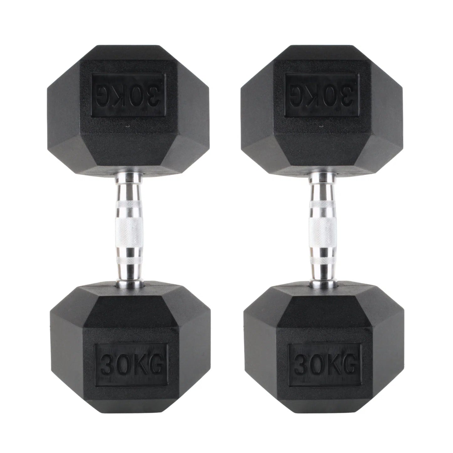 Photo of 30kg dumbbells on white background