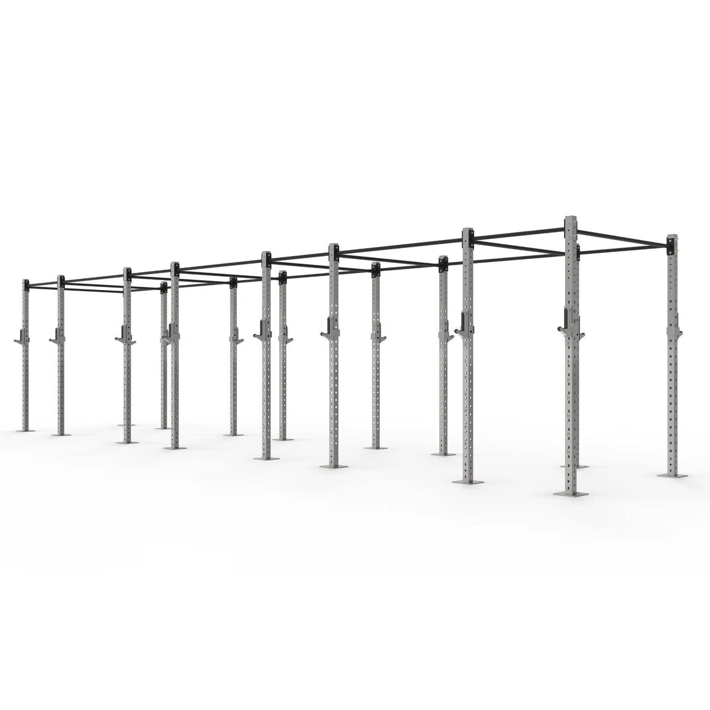 Stainless Steel Gym Rig 6 Squat Bays Extended