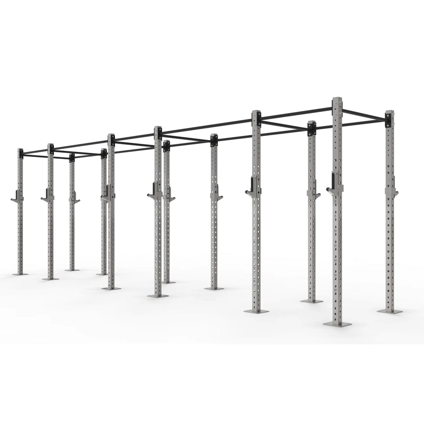 6 bay freestanding, stainless steel gym rig
