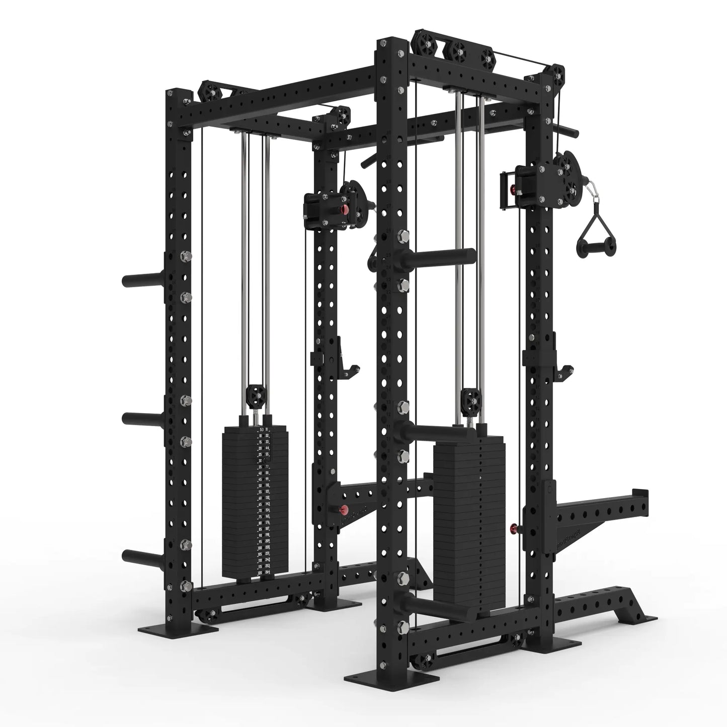 Back view of a half rack with Cable pulley.
