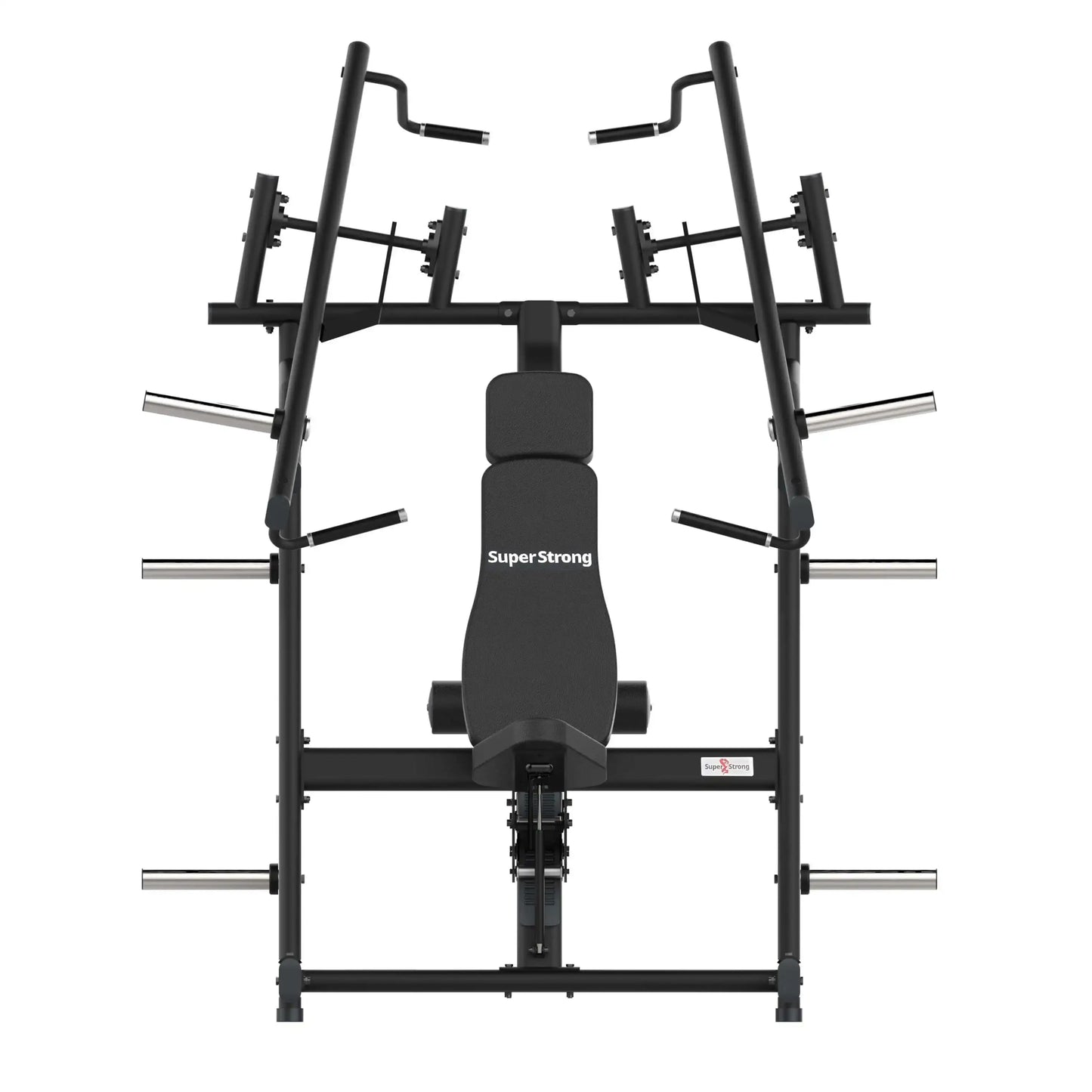 image of a plate ;oaded chest press and lat pulldown machine form the front