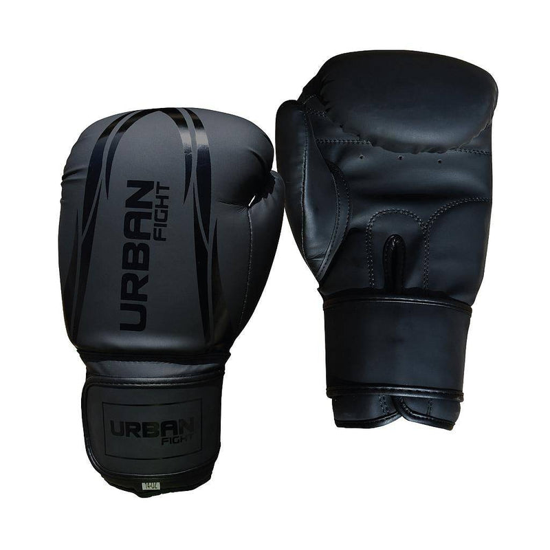 Urban Fight Training Boxing Gloves - Matt Black/Black-8oz-SuperStrong Fitness