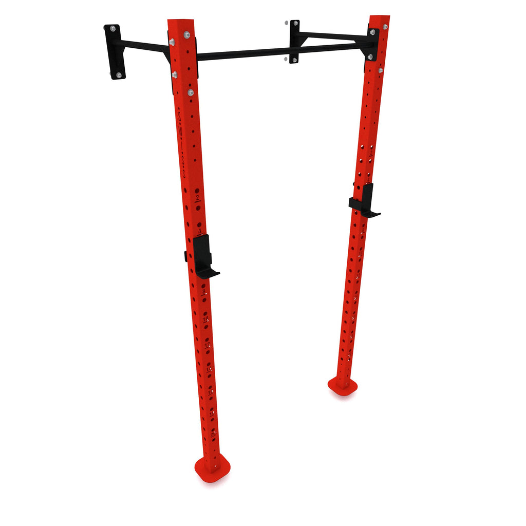 Wall Mounted Squat Rack(Modular)-1 Bay-Red-SuperStrong Fitness