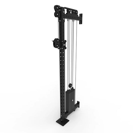 Image of a rack-mounted cable pulling machine on a white background. 