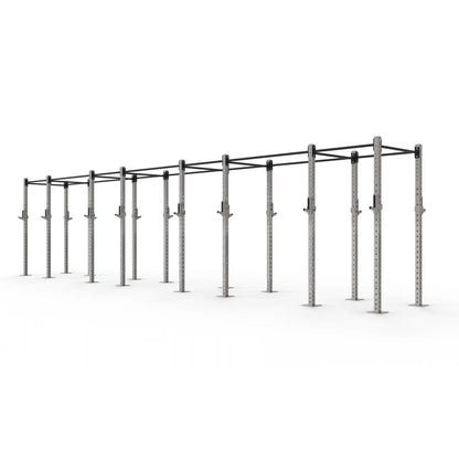 Stainless Steel Freestanding Gym Rig with 8 Squat Bays.