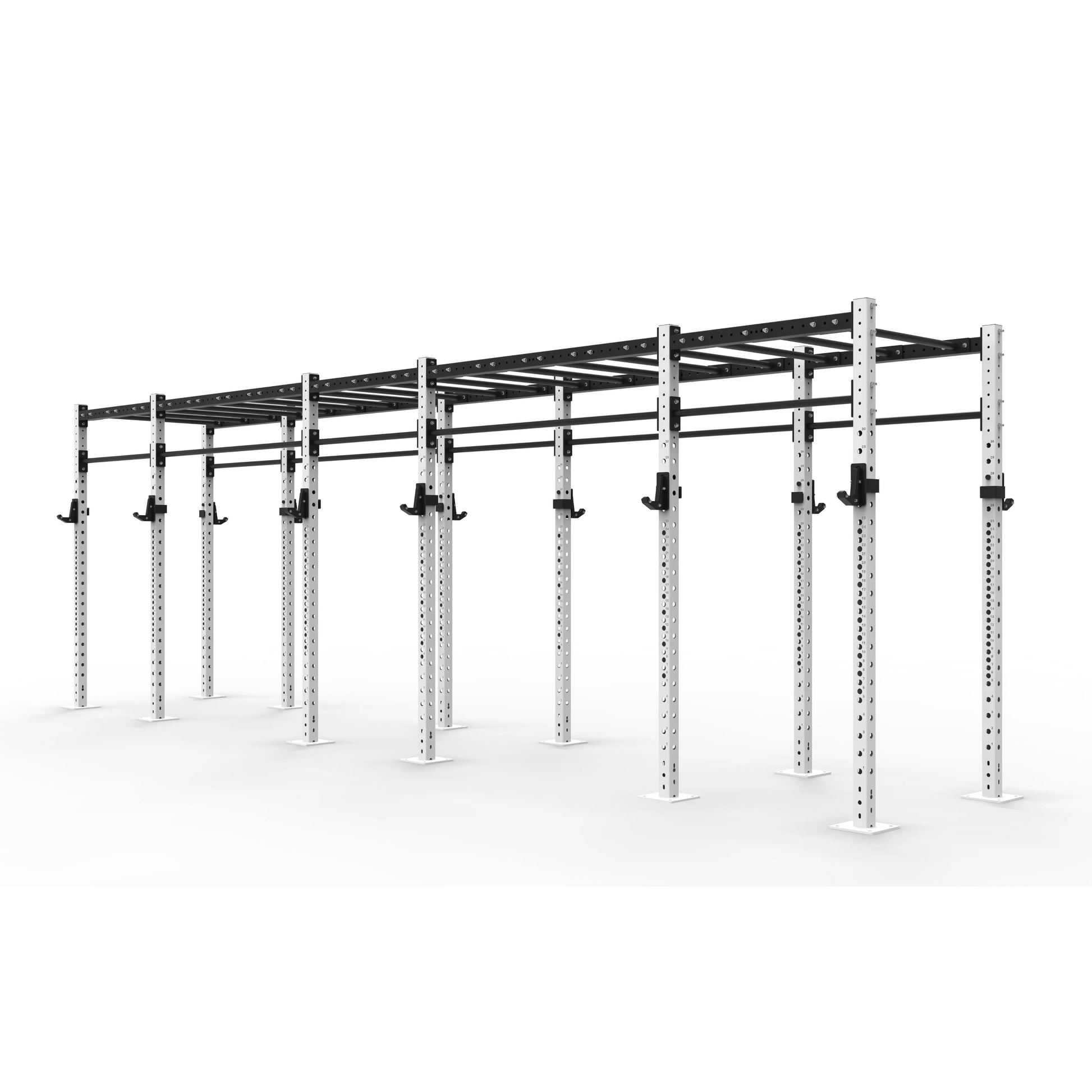 Metal gym rig system on a white background