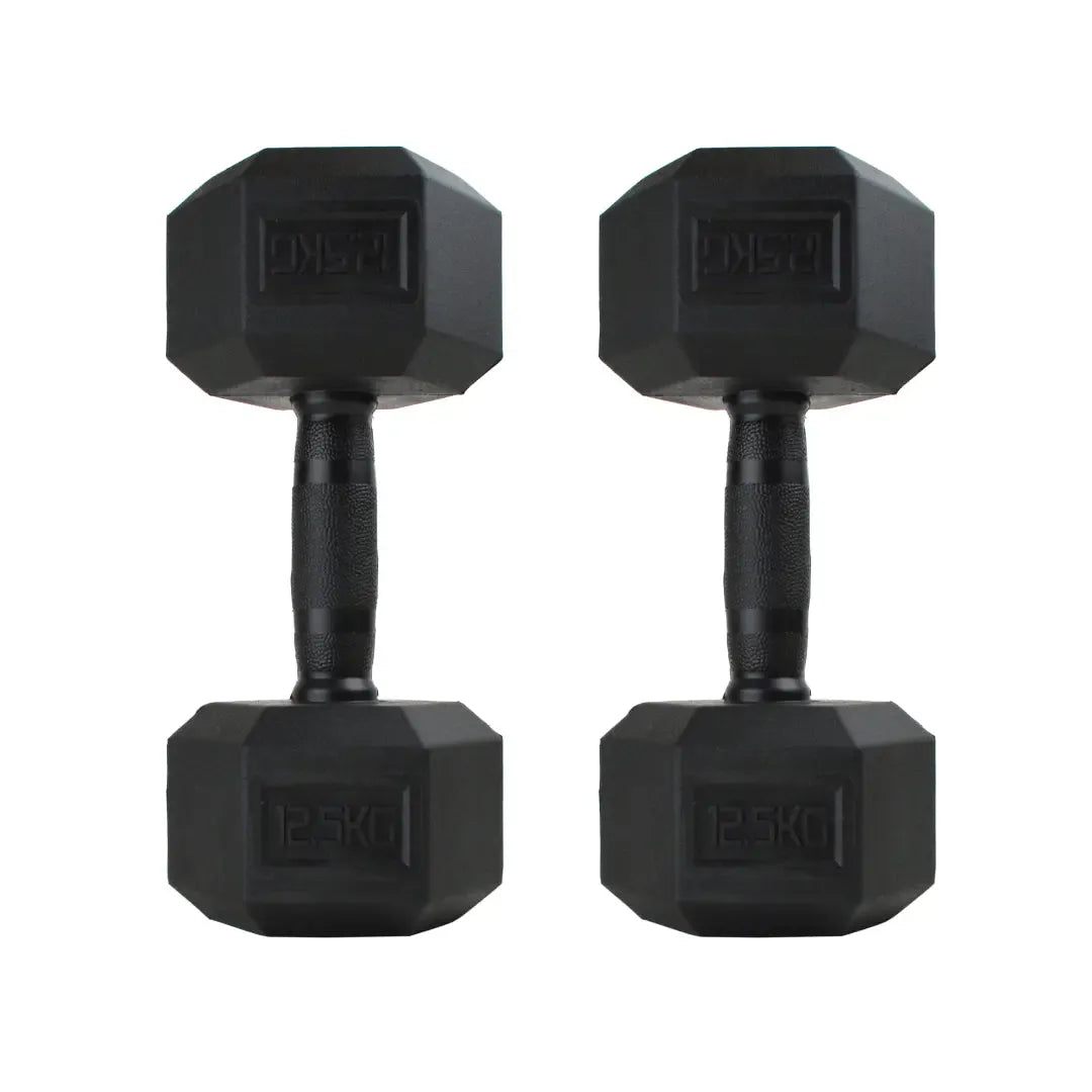 Rubber Handle -  Hex Dumbbells