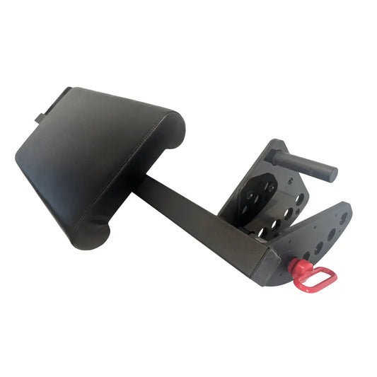 Picture of a preacher curl attachment from the side on a white background. 