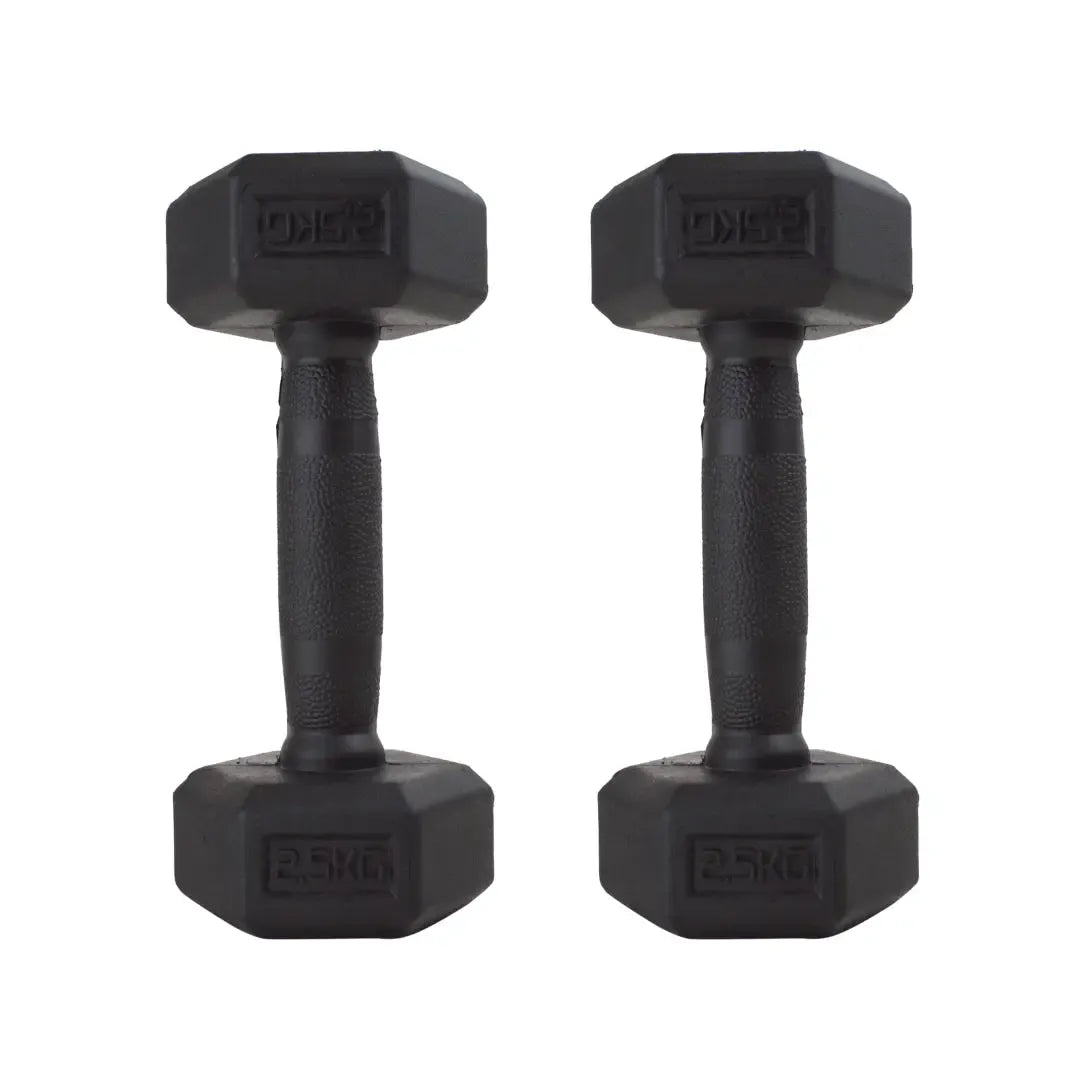 Rubber Handle -  Hex Dumbbells