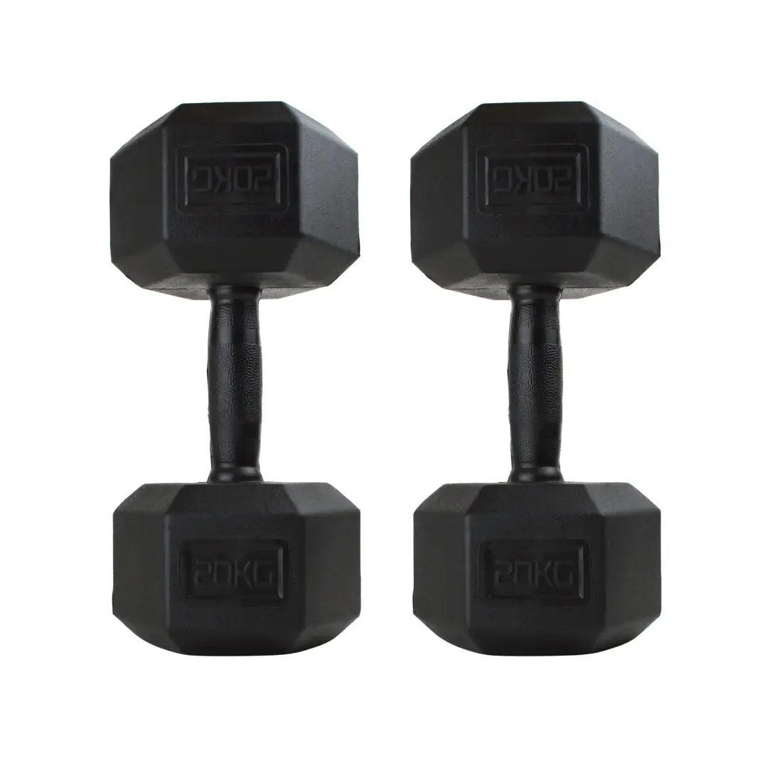 Rubber Handle -  Hex Dumbbells