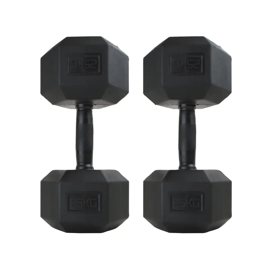 Rubber Handle -  Hex Dumbbells