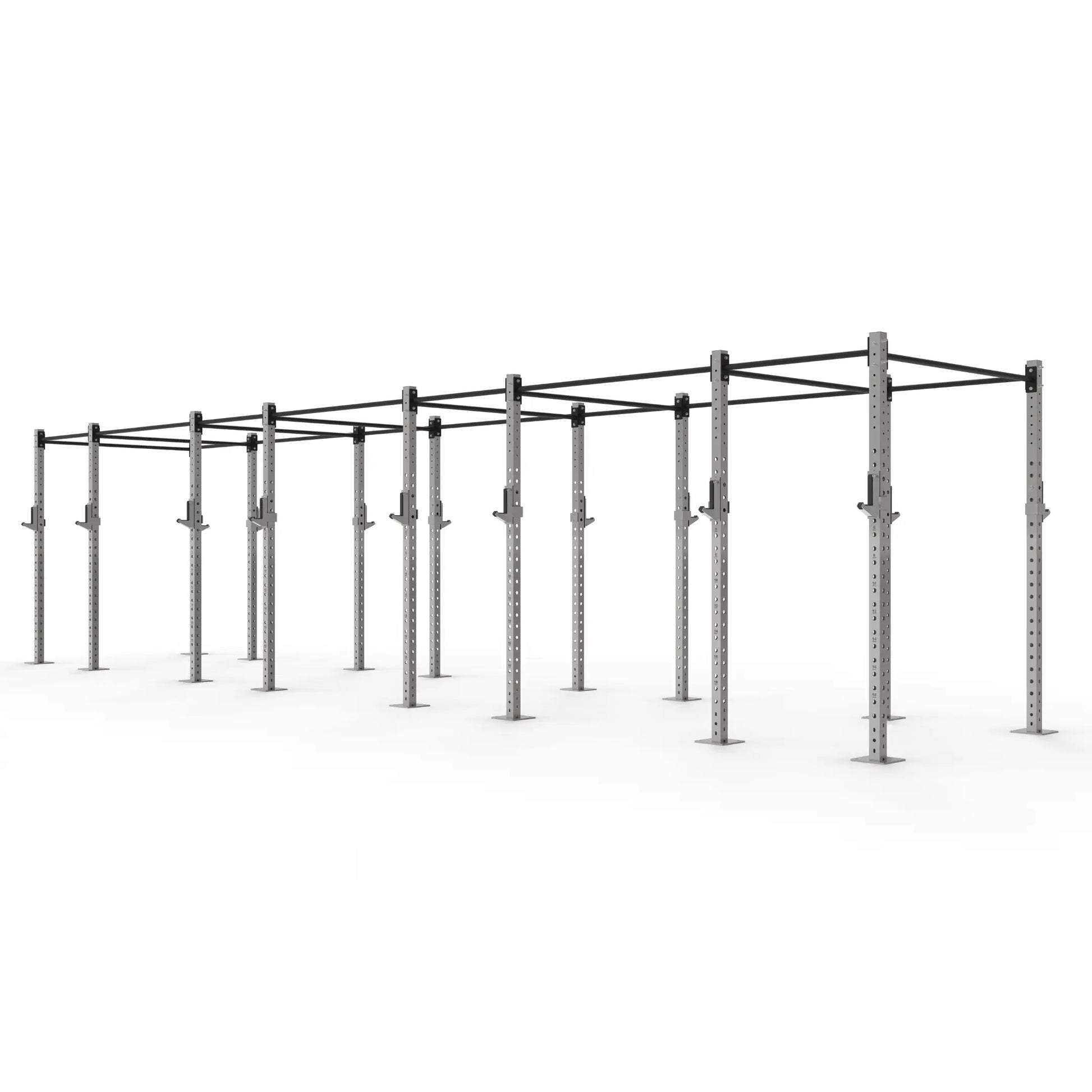 Stainless Steel Gym Rig 6 Squat Bays Extended
