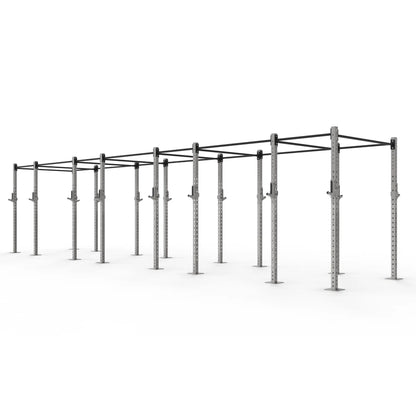 Stainless Steel Gym Rig 6 Squat Bays Extended