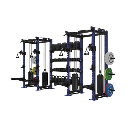 Pro Twin Cable Half Racks with Storage - 120kg stacks