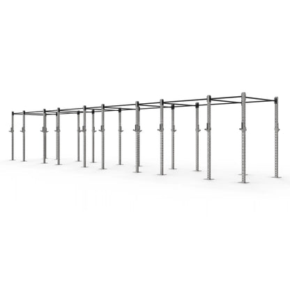 Stainless steel freestanding gym rig with 10 Squat bays