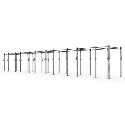Stainless Steel Gym Rig Extended with 12 Squat bays