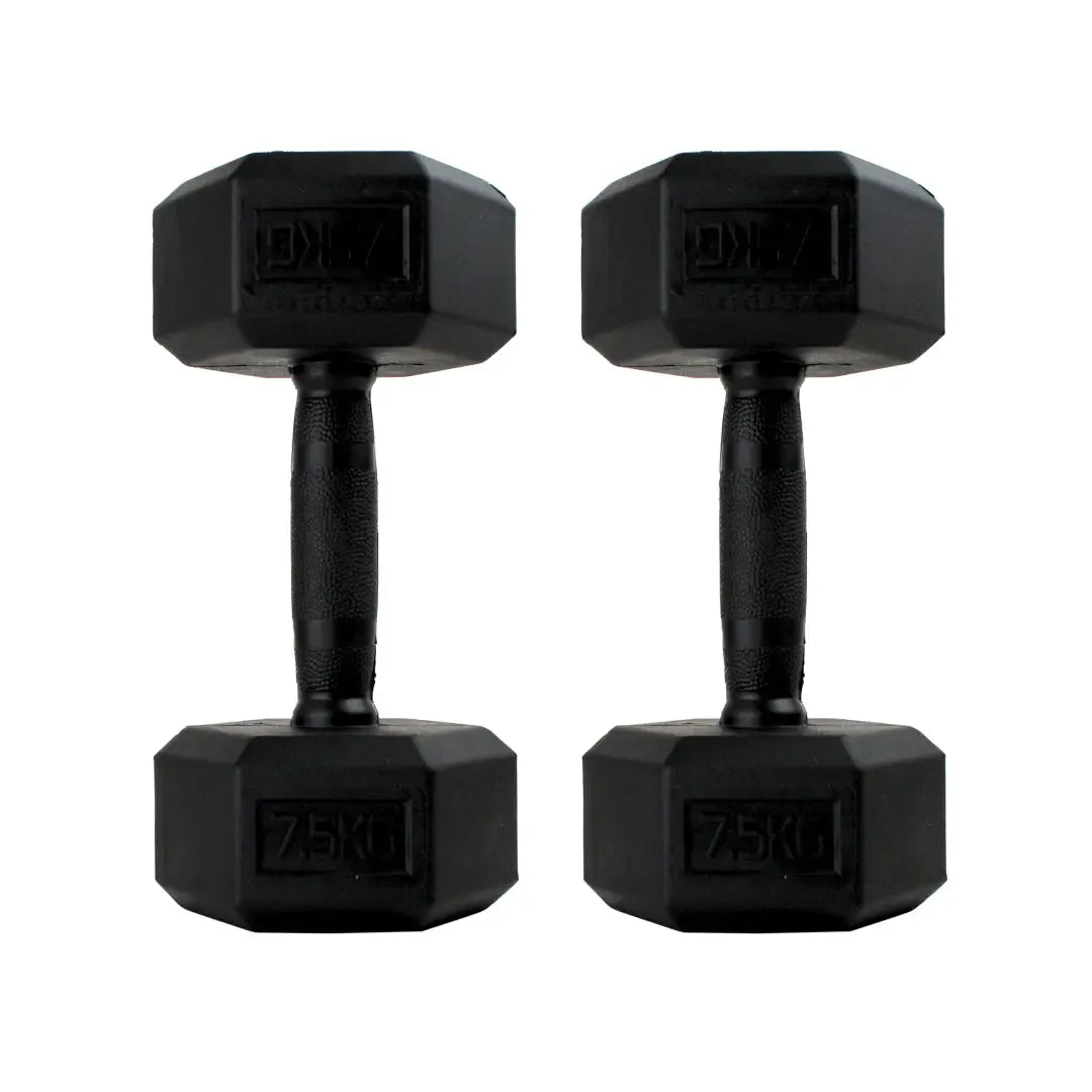 Rubber Handle -  Hex Dumbbells