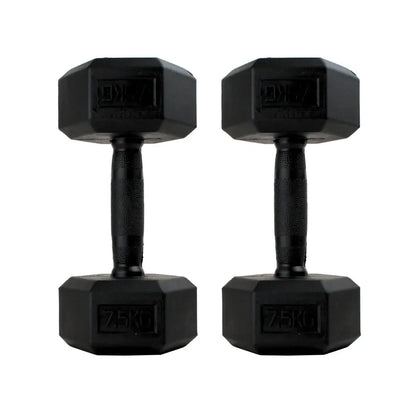 Rubber Handle -  Hex Dumbbells