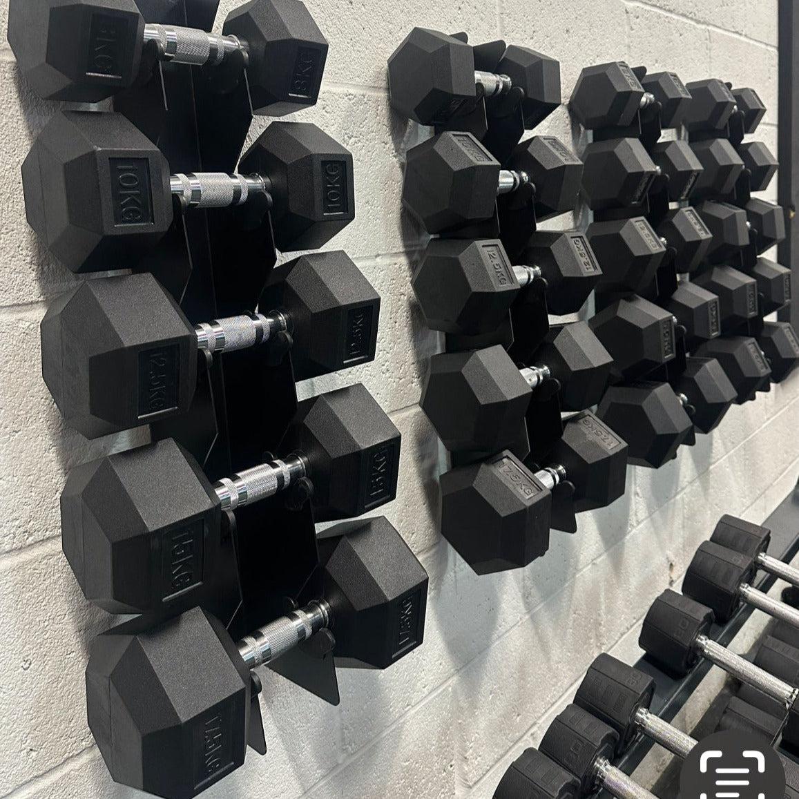 Wall-Mounted Dumbbell Rack – 5 Pair Storage