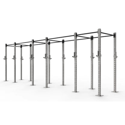 6 bay freestanding, stainless steel gym rig