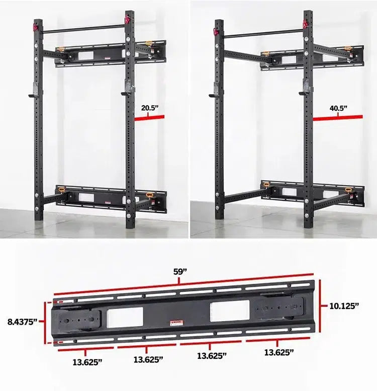 Foldable Squat Rack with Pull Up Bar