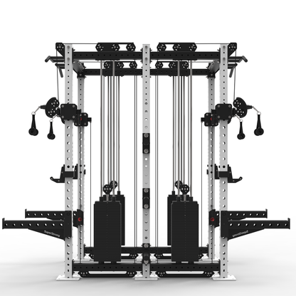 Back to Back Pro Half Racks with Twin 2 x 120kg Cable Stacks