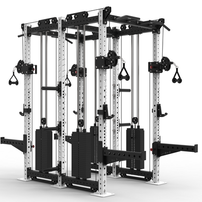 Back to Back Pro Half Racks with Twin 2 x 120kg Cable Stacks