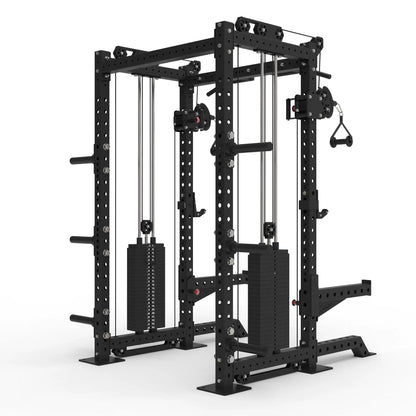 Back view showing a cable half rack.