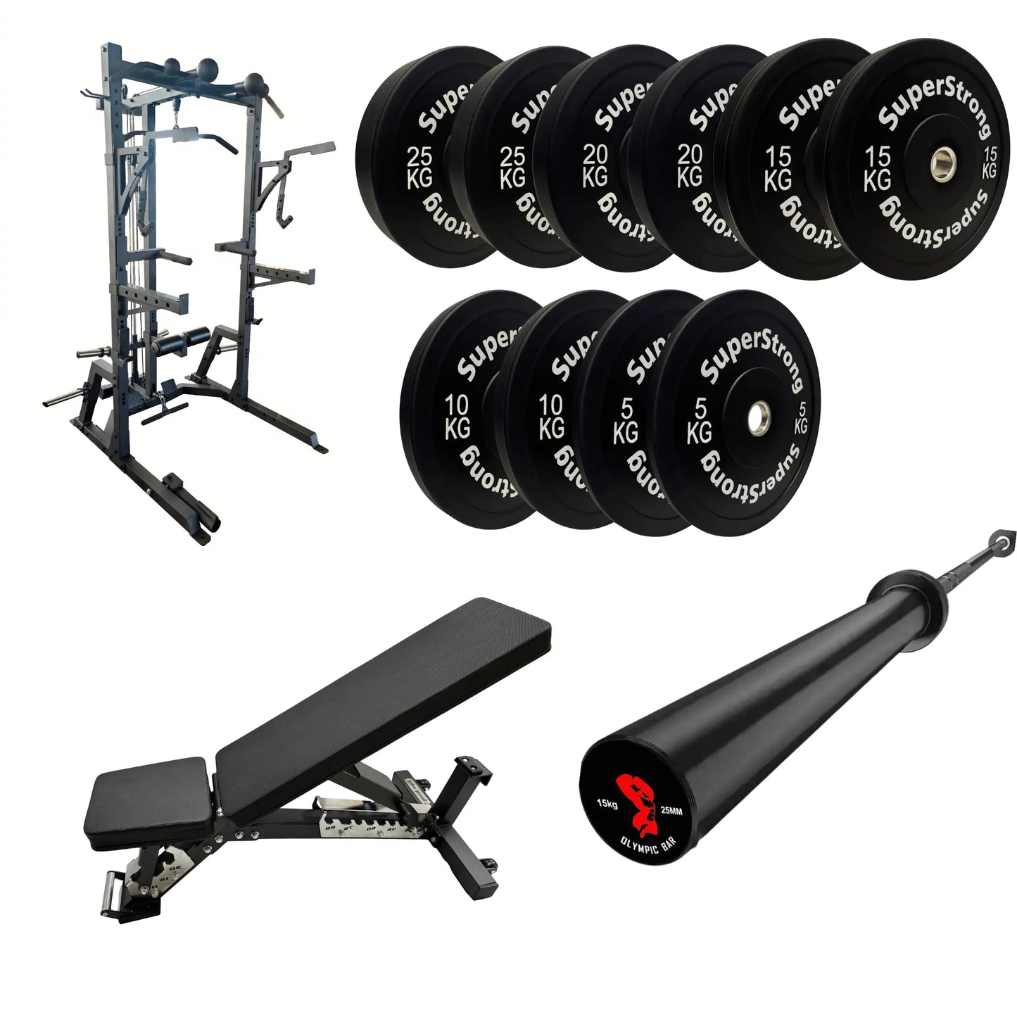 Elite Half Rack 150kg Bundle