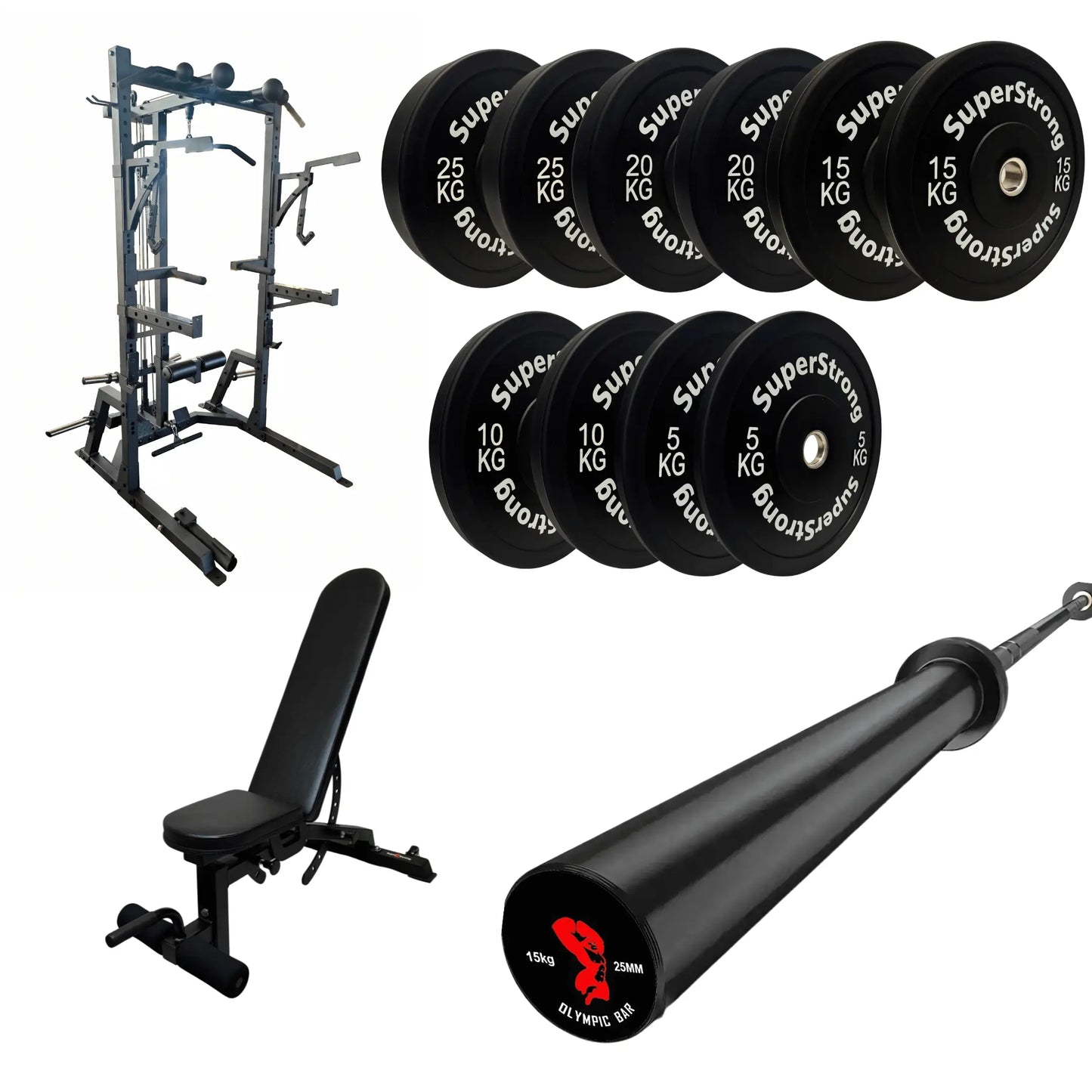 Elite Half Rack 150kg Bundle