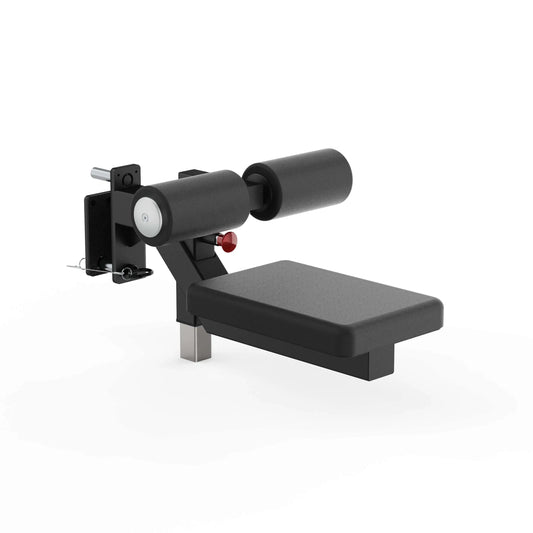 Lat seat attachment for power racks on white background