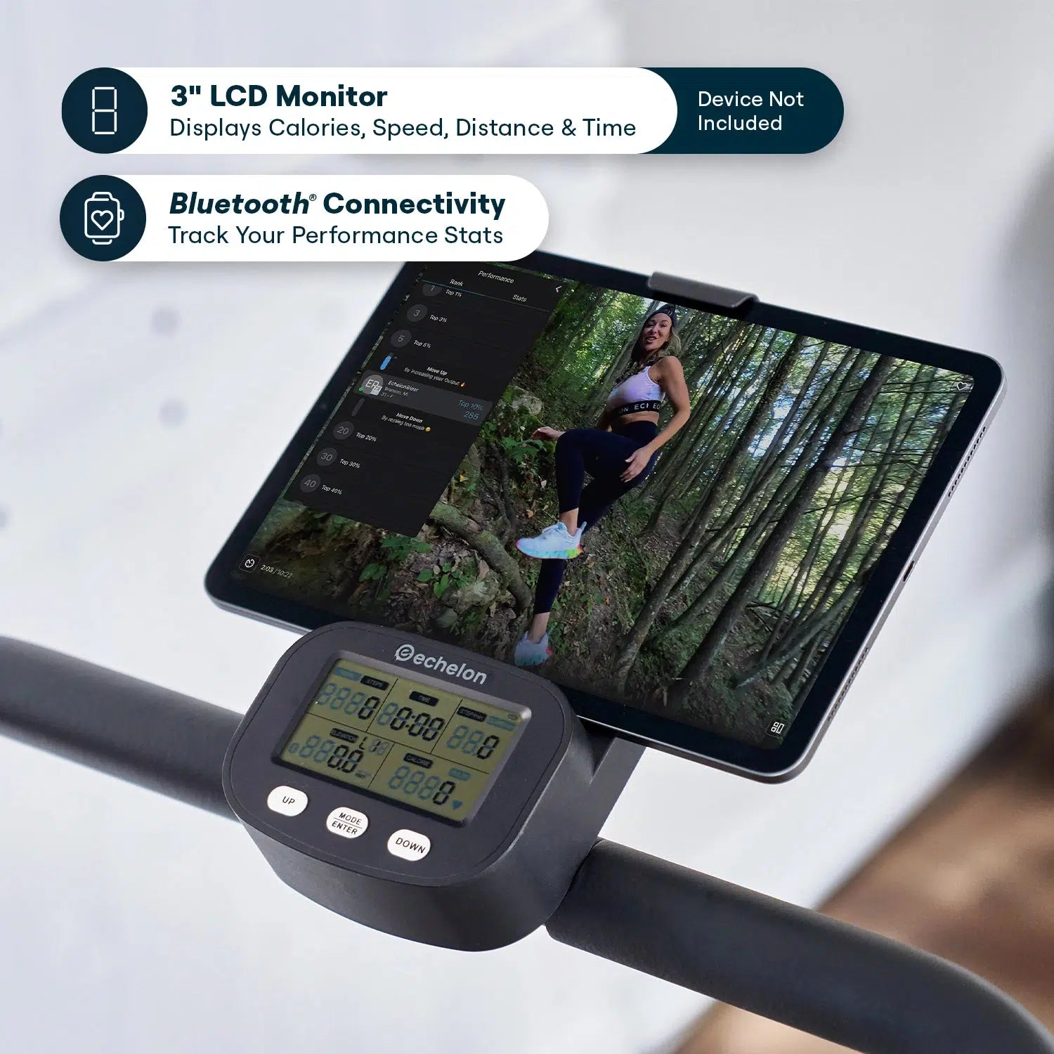 Image of echelon stair climber console and ipad holder