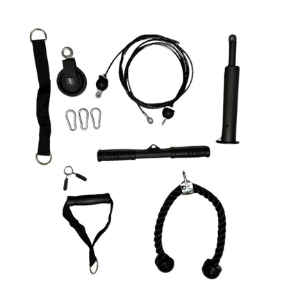 Components of small cable pulley system