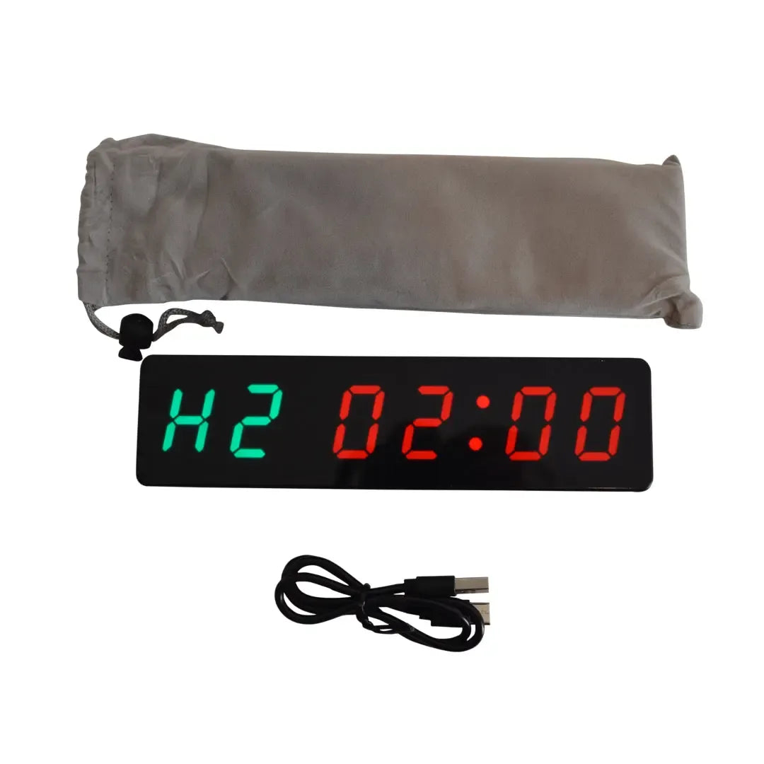 Interval Compact Magnetic Gym Timer | Compact LED Interval Clock, USB-C Rechargeable