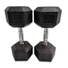pair of 15kg hex dumbbells - superstrong