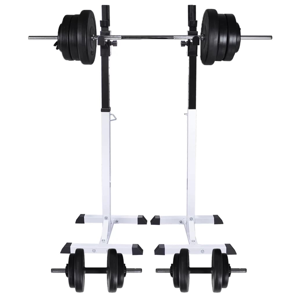 Barbell Squat Rack with Barbell and Dumbbell Set