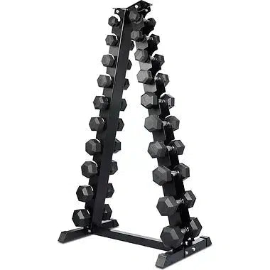 1kg-10kg Hex Dumbbell Set with Rack (10 Pairs)-SuperStrong Fitness
