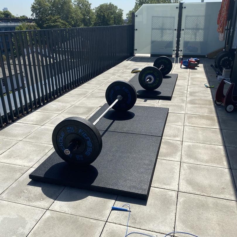 43mm Rubber Gym Flooring 100cm x 100cm Sprung Pro