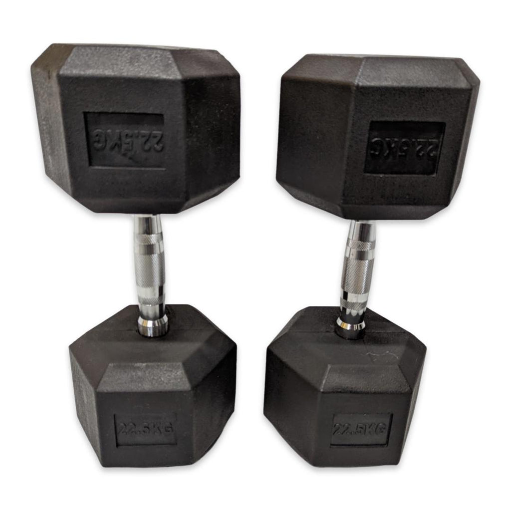 pair of 22.5kg hex dumbbells - SuperStrong