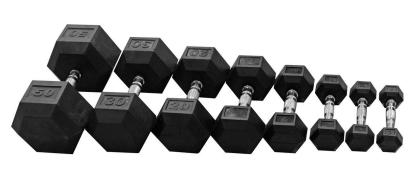 Hex Dumbbell Set 2.5kg-30kg. 12 pairs increments of 2.5kg-Without Rack-SuperStrong Fitness