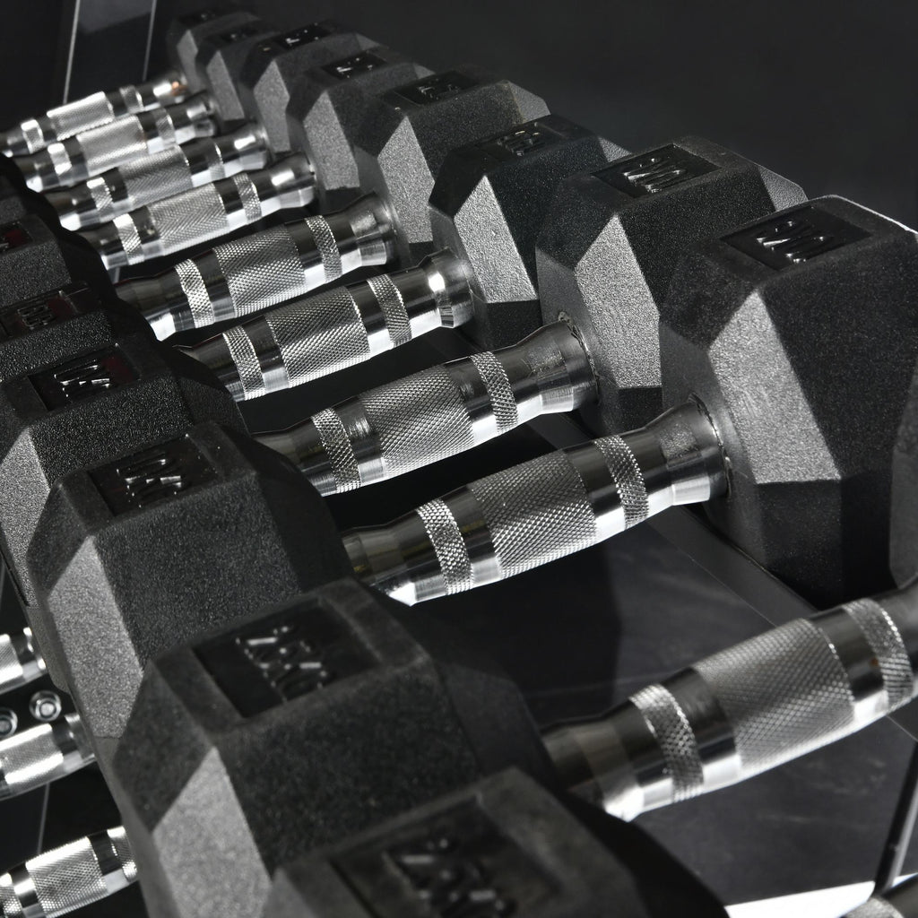 close up hex dumbbells-SuperStrong Fitness