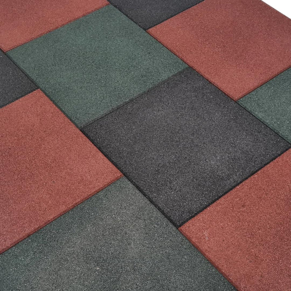 30mm High Impact Mats – 50cm x 50cm | Indoor & Outdoor Use - Black