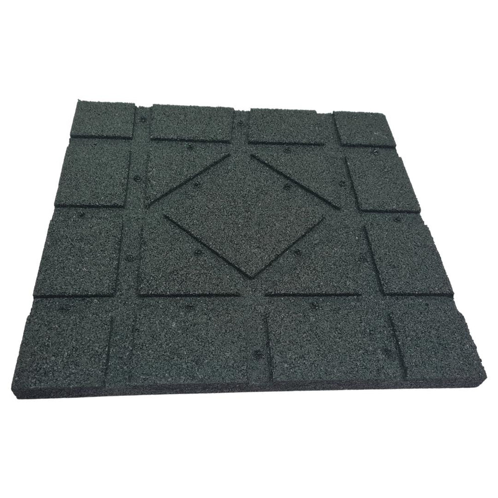 30mm High Impact Mats – 50cm x 50cm | Indoor & Outdoor Use - Black