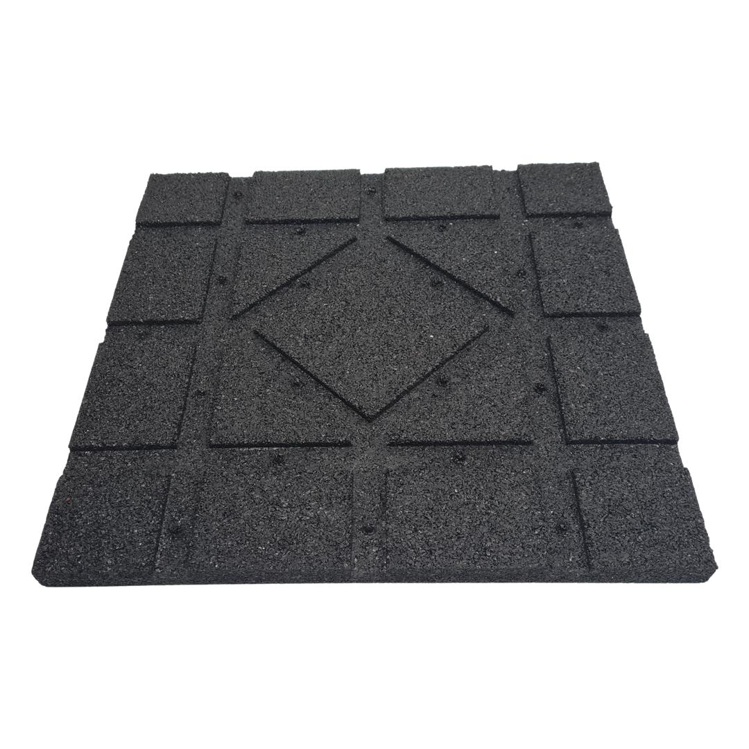 30mm High Impact Mats – 50cm x 50cm | Indoor & Outdoor Use - Black