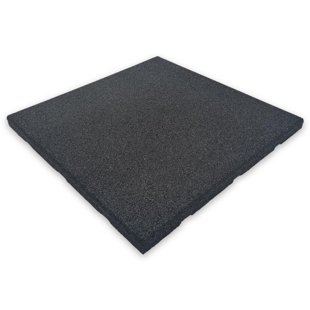30mm High Impact Mats – 50cm x 50cm | Indoor & Outdoor Use - Black
