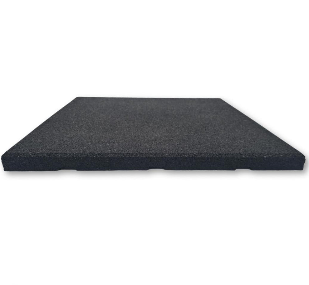 30mm High Impact Mats – 50cm x 50cm | Indoor & Outdoor Use - Black