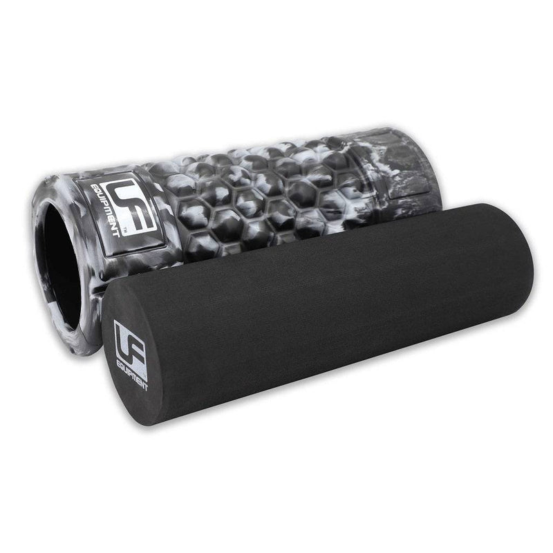 Urban Fitness 2 in 1 Massage Roller Set - Black/Silver-SuperStrong Fitness